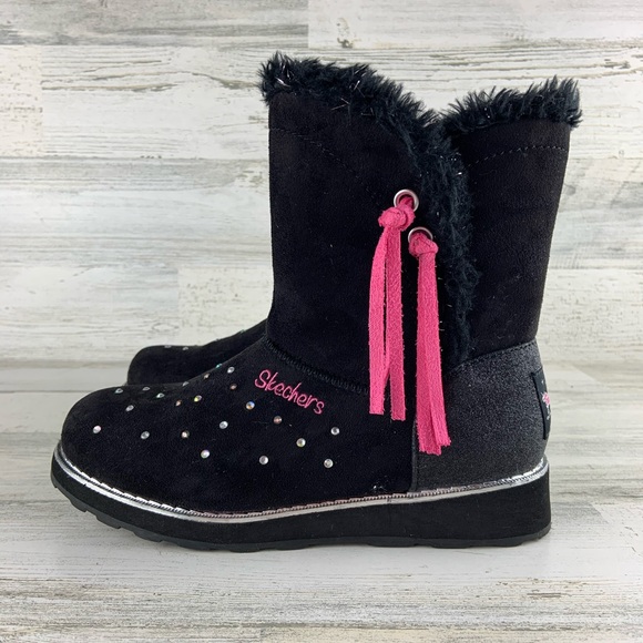 pink skechers boots